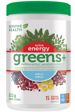 GENUINE HEALTH Greens+ Extra Energy (Vanilla - 222 g)