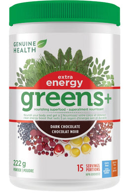 GENUINE HEALTH Greens+ Extra Energy (Chocolate - 222 g)