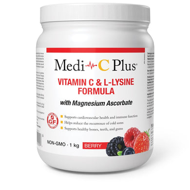 Medi-C Plus Vitamin C & L-Lysine with Magnesium Ascorbate (Berry - 1 KG) (Berry - 1 KG)