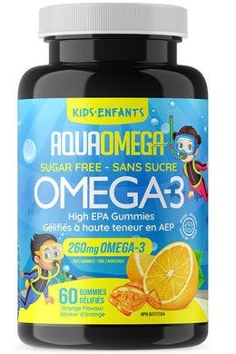 AQUAOMEGA Kids High EPA (Sugar Free Orange - 60 Gummies)