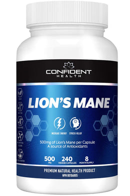CONFIDENT HEALTH Lions Mane (500 mg Extract - 240 caps)