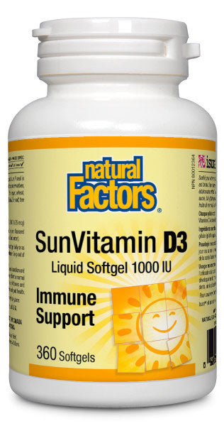 NATURAL FACTORS SunVitamin D3 (1000 IU - 360 sgels)