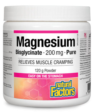 NATURAL FACTORS Magnesium Bisglycinate (200 mg - 120 gr)