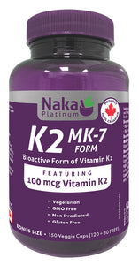 NAKA Platinum K2 (100 mcg - 150 veg caps)