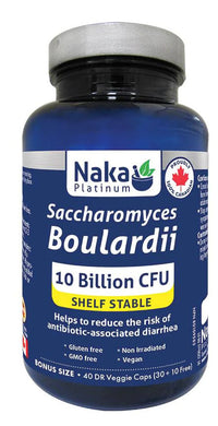 NAKA PLATINUM Saccaromyces Boulardii 10 Billion (40 DR veg caps)