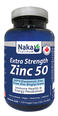 NAKA PLATINUM Extra Strength Zinc (50 mg - 150 veg caps)