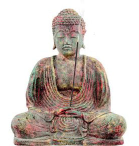KHEOPS Volcanic Stone 8.5'' Statue & Incense Burner Buddha Chakra